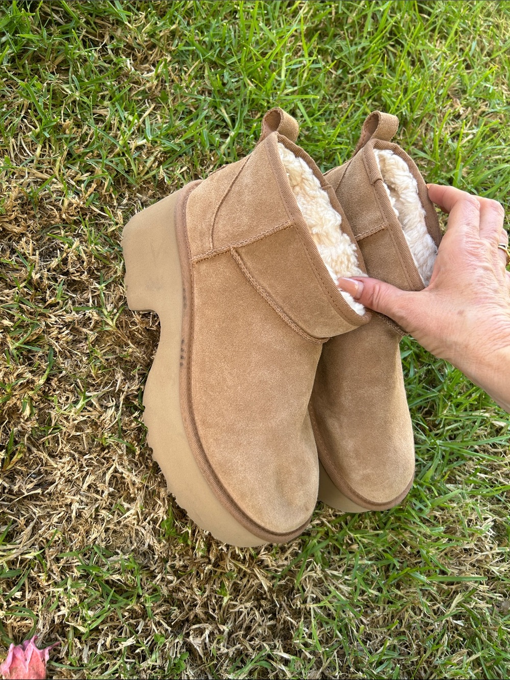 Ugg boots Cozy Faux-Shearling Ankle Boots in Tan - Picture 2 of 7